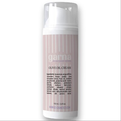 Garna Olive Cream 3.4 fl oz: Moisturizing Facial & Body Cream for All Skin Types