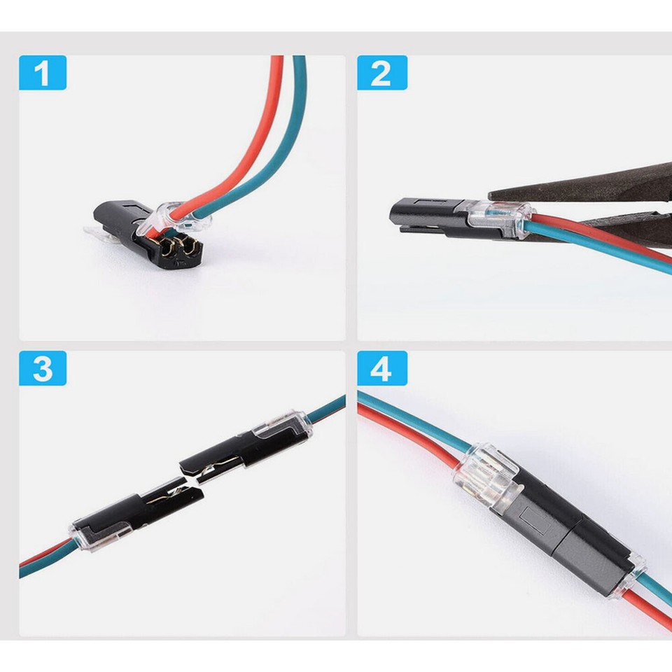 100Pack DoubleWire Cable Plug-in Snap Connector Connections Clamp ...