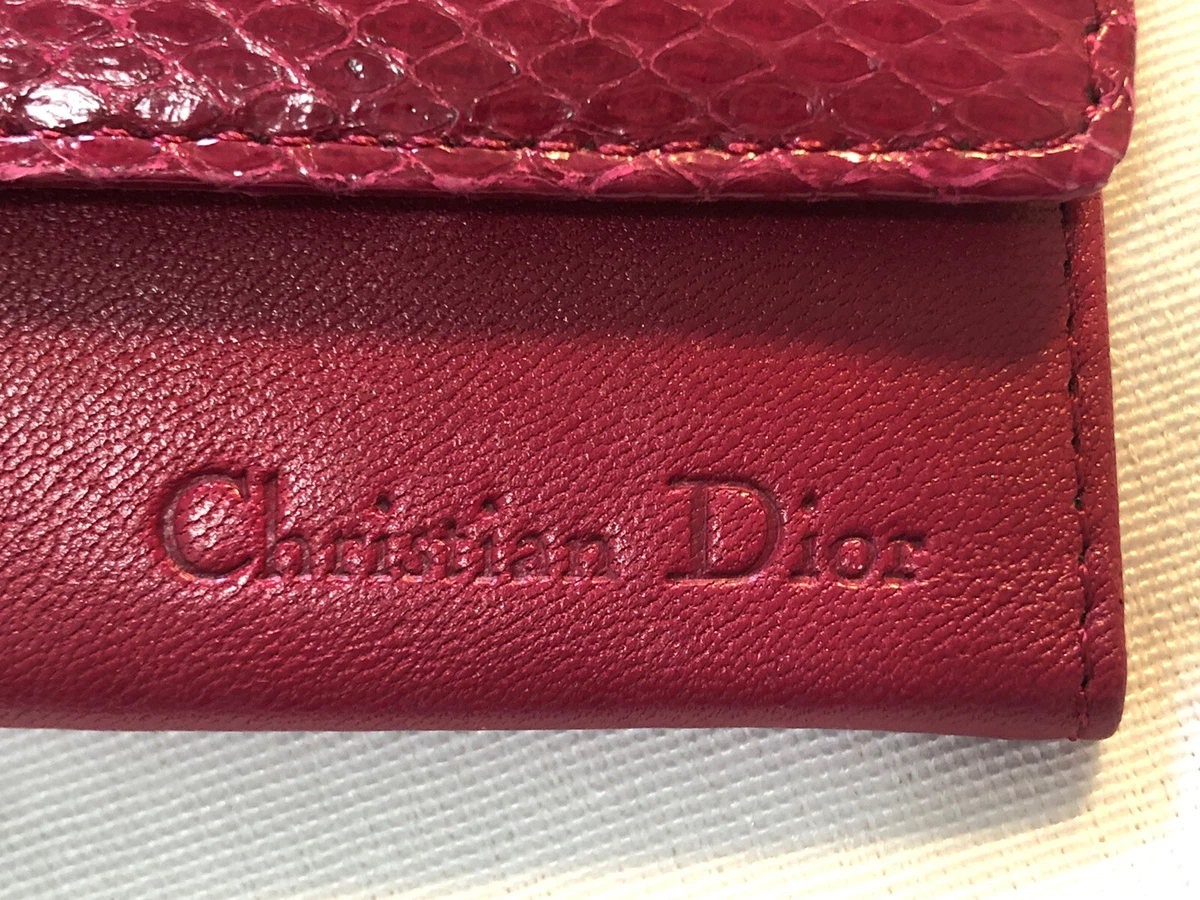 Vintage CHRISTIAN DIOR Red Leather TRI Fold Key Chain Made In