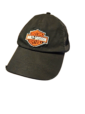 Harley Davidson Motorcycle Baseball Hat Cap Black Orange Bar  display picture 1