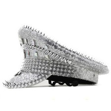 1X Cappello Militante Da Festival Con Paillettes Glitter E Strass Unisex Adulto
