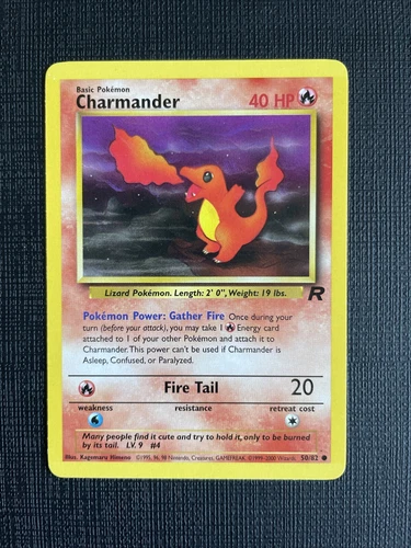 Charmander 50/82 Team Rocket Set - Common - LP/NM - Pokemon TCG Card WOTC