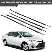 For Toyota Corolla 2019-2022 4PCS Door Window Trim Moulding Belt Weatherstrip