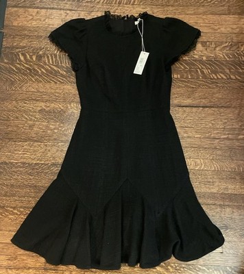 rebecca taylor black dress Tweed A-Line Dress, / 2 finished with a flattering Color_Sunflower Black Lolita Dress - Color:Picture color