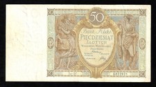 🇵🇱 POLAND 50 Zlotych ,1929 , Mercury Farmer Poland, P 71 BANKNOTE