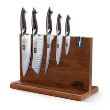 HOSHANHO 5pcs Japanese Knife Kitchen Knives Set with Magnetic Knife Block Holder