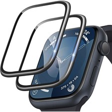 New - TAURI 2 Pack Apple Watch Series 9/8/7 45mm Tempered Glass Screen Protector