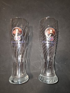 2 Hacker-Pschorr Weisse Swirl Beer Glasses
