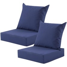 MuaMelop Outdoor Deep Seat Cushion Set, 24x24 24 24 5.75/25 22.5", Navy Blue