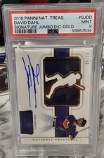 David Dahl 2018 Panini National Treasures Signature Jumbo 11/49 Gold #26 PSA 9