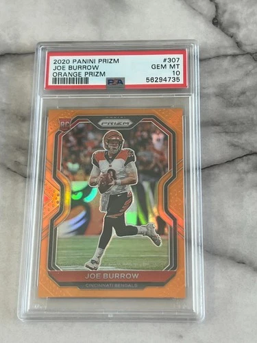 2020 Panini Prizm Joe Burrow Orange Prizm /249 PSA 10