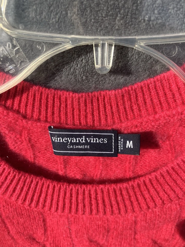 Vineyard Vines 100% Cashmere Sweater Womens Sz M Pink Cable Knit Classic Preppy - Image 4 of 4