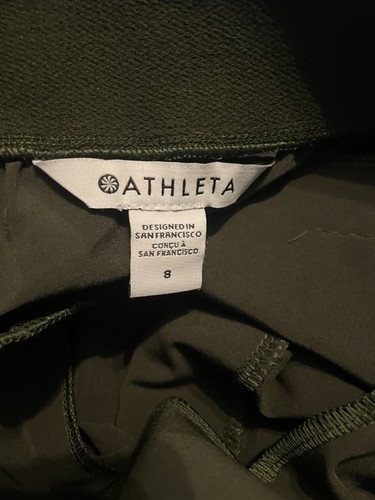 Pantalon Athleta Brooklyn Heights plissé jambes larges taille 8 vert olive voyage trajet - Photo 11/14