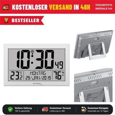 Technoline WS 8016 Funkwanduhr digital mit Temperatur & Kalender