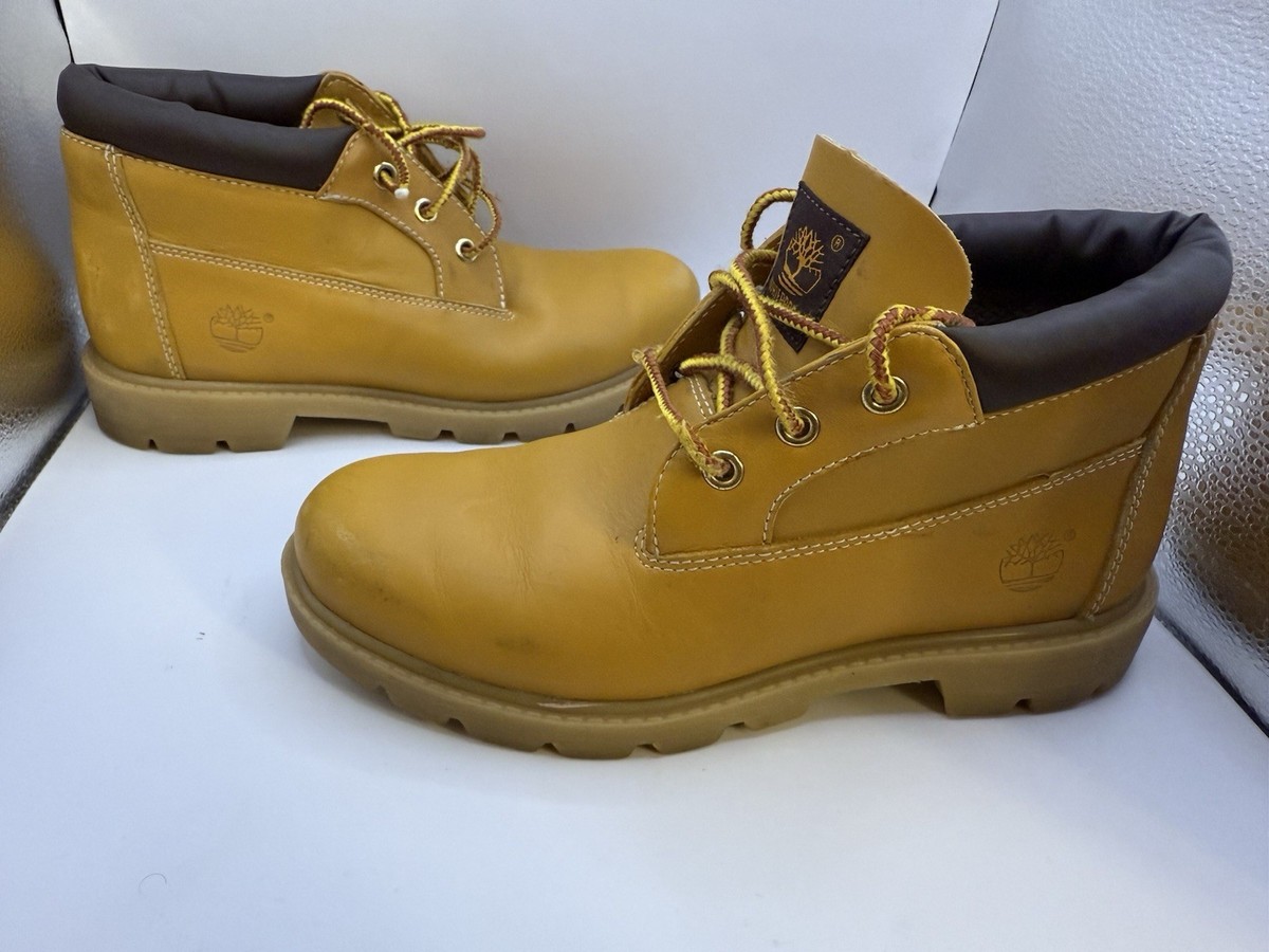 Timberland Style Yellow Leather Work Boots Men