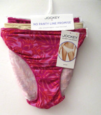 Jockey No Panty Line Microfiber stretch Bikini panties 3 pair size 7/L
