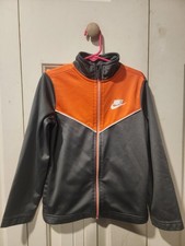 Nike Boys Orange Gray Colorblock Tracksuit Jacket  Pants Set 110-116 cm 5-6 Yrs