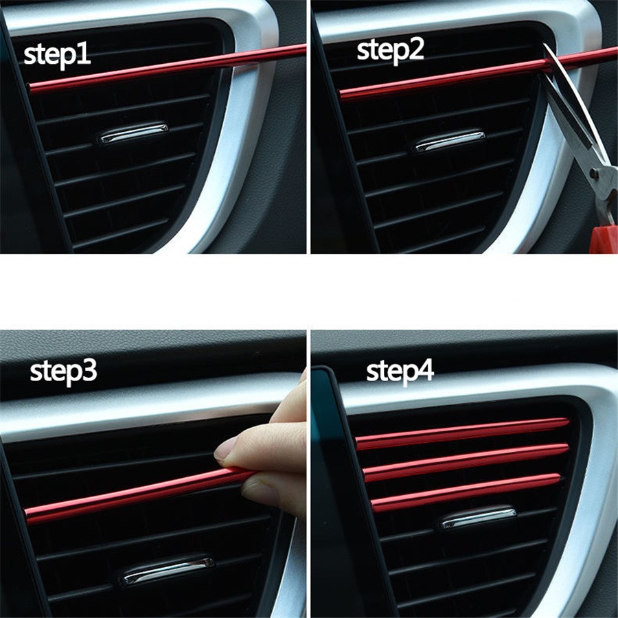 10PCS Air Conditioner Vent Outlet Decoration Strip For Car Interior Accessories