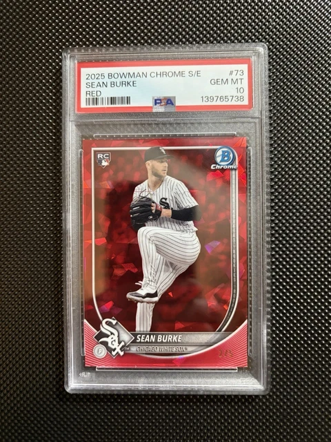 2025 Bowman Chrome Sapphire Sean Burke Red 2/5 PSA 10