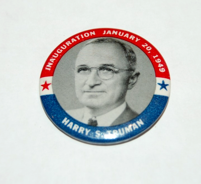 #ad 1949 HARRY S TRUMAN INAUGURATION campaign pin pinback button political president $29.96