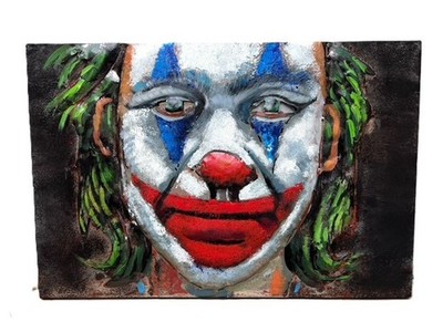 Handgefertigtes Metallbild Joker 3D Motiv 63x43 cm