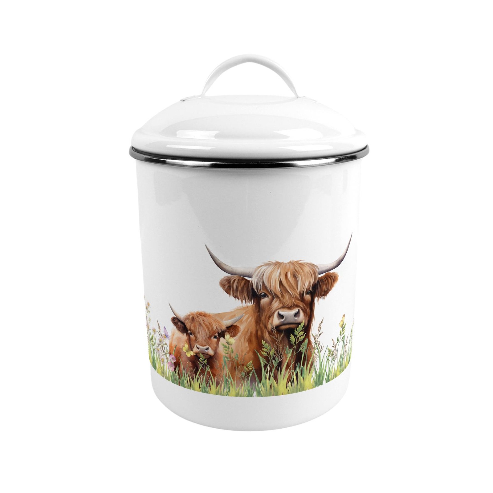 B&Q -  Highland Cow & Calf Large Kitchen Storage Tin - Image 2