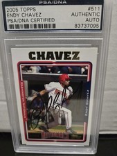 Endy Chavez Autograph 2005 Topps Washington Nationals  #511  Psa Authentic Nats