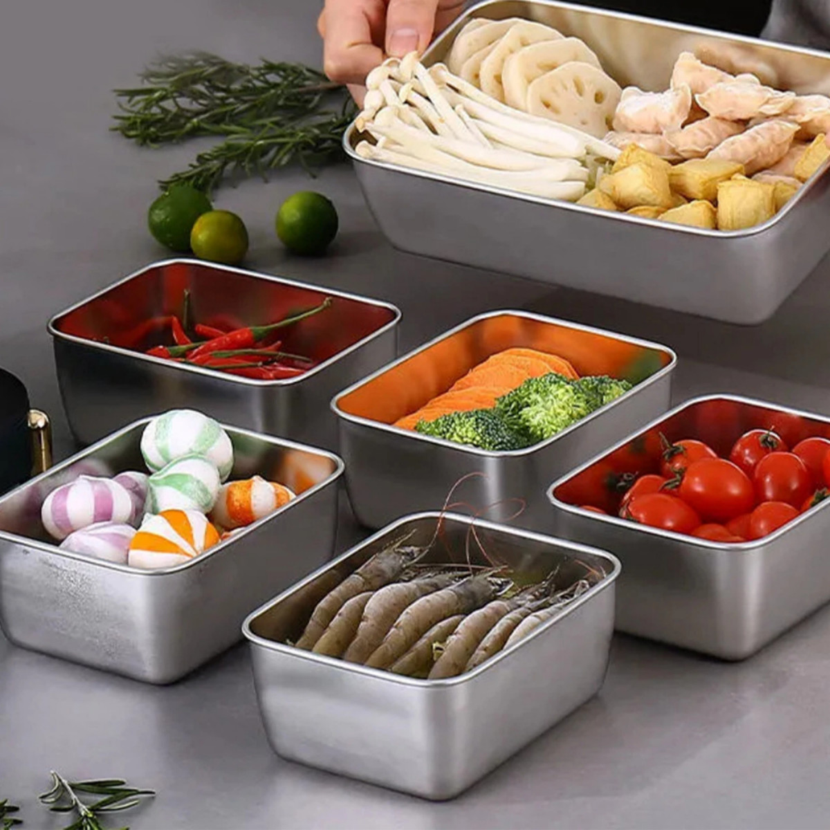 5X Large Stainless Steel Food Containers With Lids Leakproof Meal Prep Contain