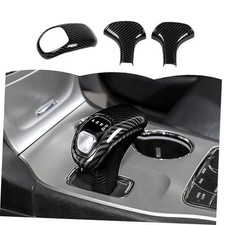 Carbon Fiber Gear Shift Knob Cover Trim Decorative Interior Carbon Fiber Grain
