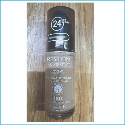 Revlon ColorStay Foundation 180 Sand Beige Combo Oily Skin SPF15 24HR Makeup