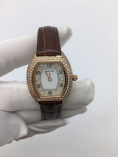 СARТІЕR  diamond case women watch dark brown band with box