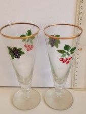 Cherry B and Blackcurrant B Rare Retro Glasses Set of 2 Dating Back To The 1970s