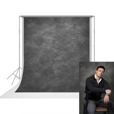 8x8 ft Grey Fabric Photo Backdrop, Abstract Texture, Headshots, Portraits
