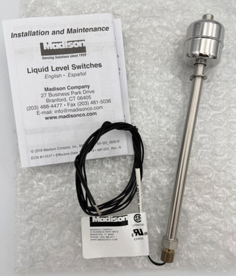 MADISON M5002-Z-106607 Liquid Level Float Switch Sensor 1/8'' NPT