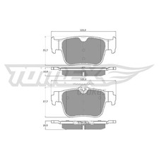Tomex Brakes Bremsbelagsatz Bremsklötze hinten 23574135 26206 26207