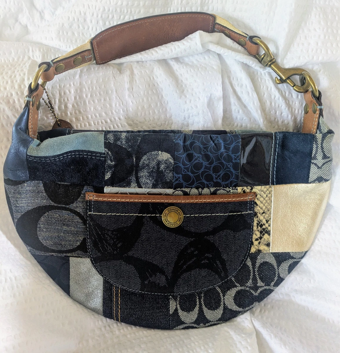 Coach Patchwork Denim Exterior Shoulder Bags Bags & Handbags for