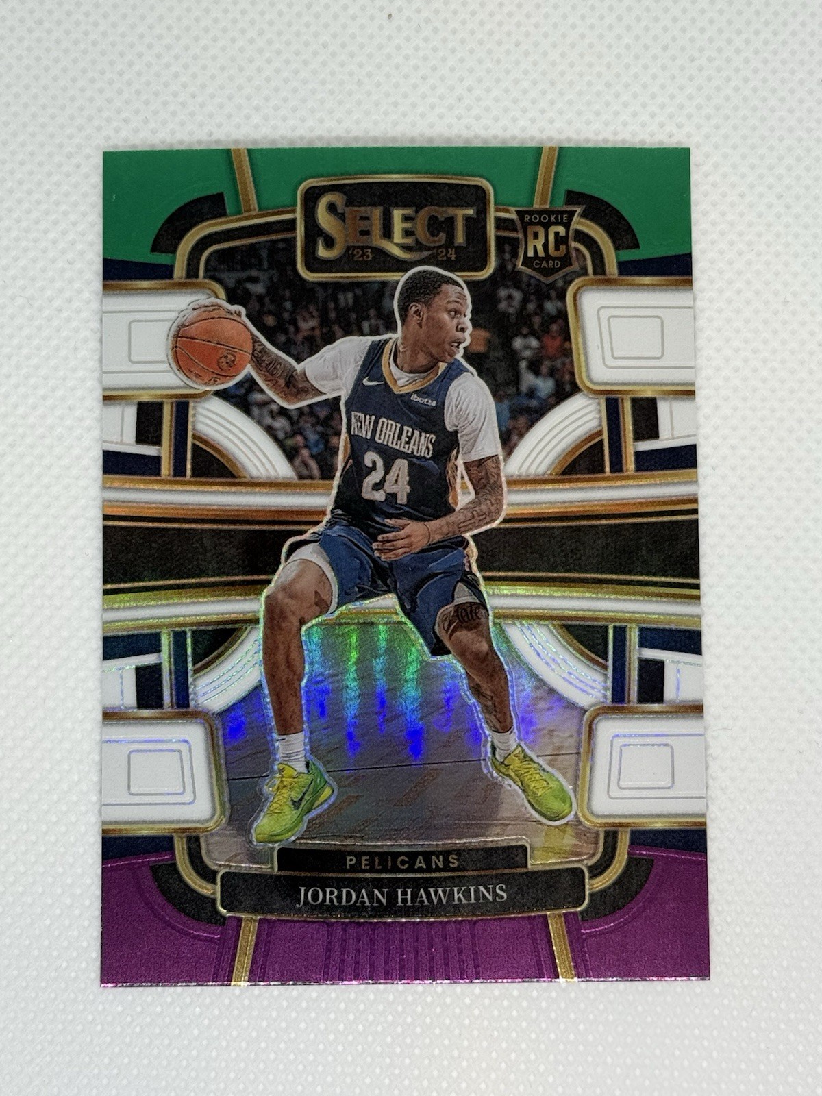 2023-24 Panini Select Concourse - Jordan Hawkins #72 Green White Purple Prizm RC