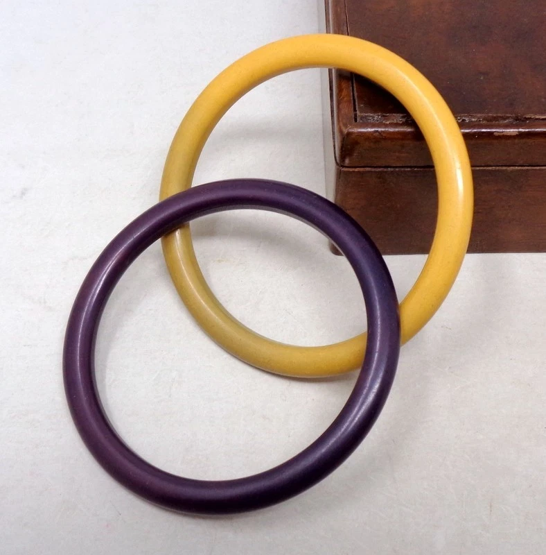 Superbe lot de 2 bracelets anciens en bakelite - Photo 2/4
