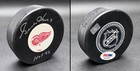 Gordie Howe SIGNED Red Wings Logo Hockey Puck + HOF 72 ITP PSA/DNA AUTOGRAPHED