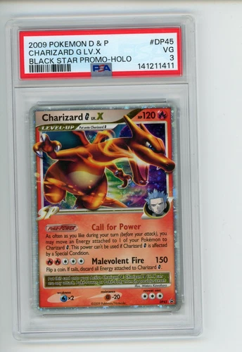 2009 Pokemon Diamond Pearl Charizard G LV.X DP45 Black Star Promo PSA 3 VG