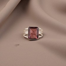 Rhodolite Gemstone 925 Sterling Silver Handmade Jewelry Ring Gift For Engagement