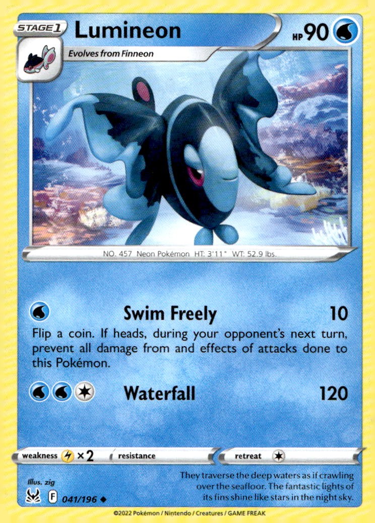 Lumineon 041/196 Uncommon Lost Origin Pokemon Lightly Played