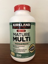 Kirkland Signature Adult 50 Mature Multi Vitamins, Minerals 400 Tablets Exp2/27