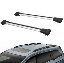 Crossbars Roof Rack Gray Aluminum Fits Porsche Cayenne 2011-2018 Pair 165 lb