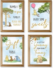4PCS Winnie Table Sign Centerpieces - the Pooh Baby Shower Winnie-sky
