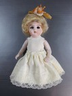 antique 4.75" ALL BISQUE pocket DOLL jointed FRENCH MIGNONETTE needs TLC — photo 1