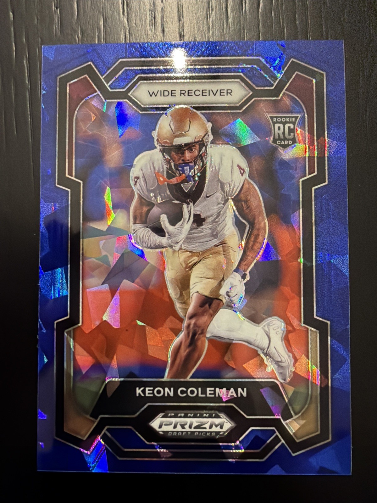 2024 Panini Prizm Draft Picks Blue Ice Prizm /99 (RC) Keon Coleman #120 Bills