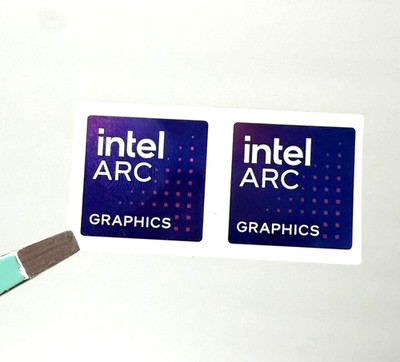 2 x Intel Arc Graphics  Desktop / Laptop Sticker Label Decal 18mm x 18mm #1
