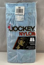 Vintage 1986 JOCKEY Nylon Tapered Boxer Shorts Style 8563 Blue Size 38