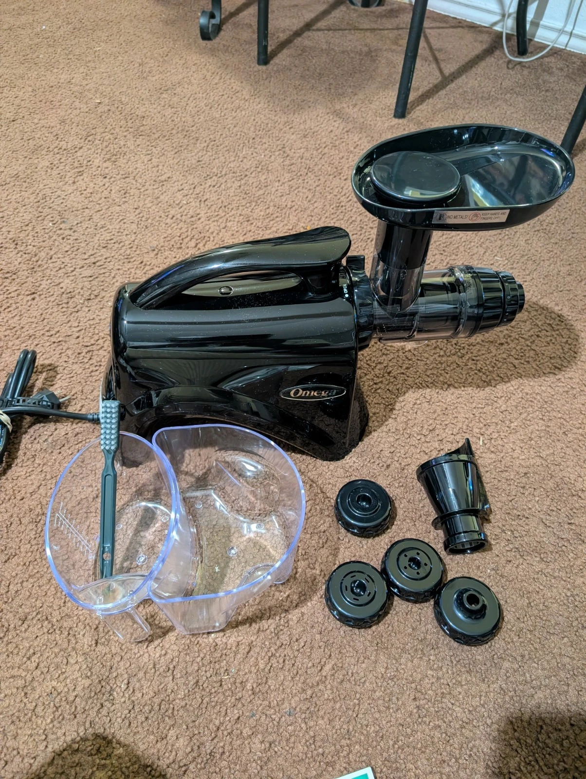 Omega NC900 Horizontal Nutrition Center Electric Juicer, Black